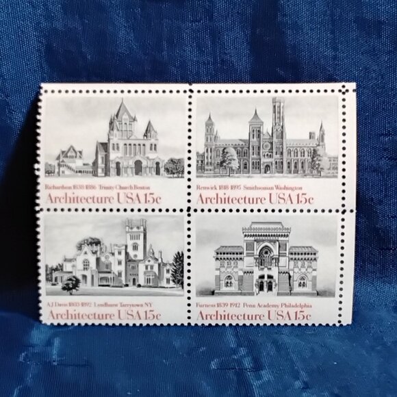 Uncirculated USA 1981 Architecture Block of Four 20 Cent Stamps!! - Picture 1 of 2